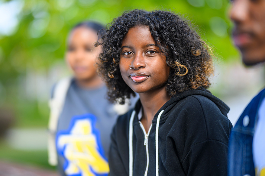 Group of NCAT Students focus on black female student