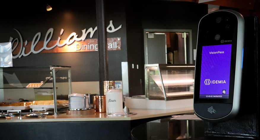 VisionPass scanner on the counter in Williams Dining Hall