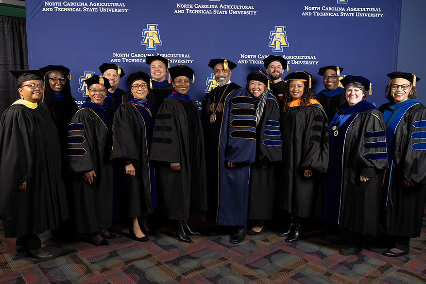 chancellor and deans at commencement