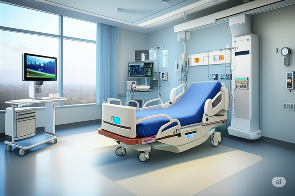 picture of a hospital room with electronic devices